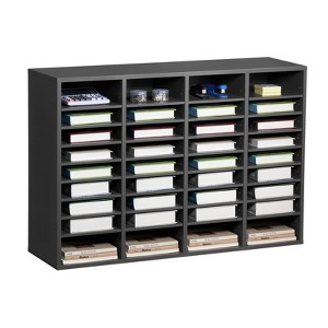 VEVOR Literature Organizer, 36 Compartments Office Mailbox with Adjustable Shelves, Wooden Mailbox Sorter Medium Density Fiberboard, Grey - 1 of 4