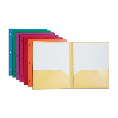 Jam 6pk Heavy Duty 3 Hole Punch 2 Pocket School Presentation Paper Folder  Primary : Target