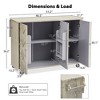 NicBex Rolling Kitchen Island Cart with Cabinets and Drop Leaf Countertop,Kitchen Island on Wheels with Towel Rack,Island Table for Kitchen,Champagne - 3 of 4