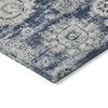 Navy Blue And Gray Floral Washable Indoor Outdoor Area Rug - 4 of 4