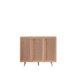 TIRAMISUBEST 3-Door Wood Sideboard - Adjustable Shelf Coffee Bar Cabinet - 1 of 4