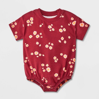 Image of Baby Floral Jumpsuit - Cat & Jack™ Red 3-6M