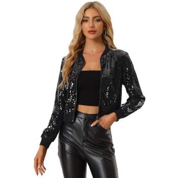 Women's Distressed Faux Leather Bomber Jacket - Wild Fable Black