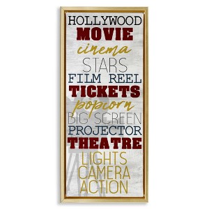 Stupell Industries Vintage Cinema Projector Phrases Floating Frame Canvas Art - 1 of 4