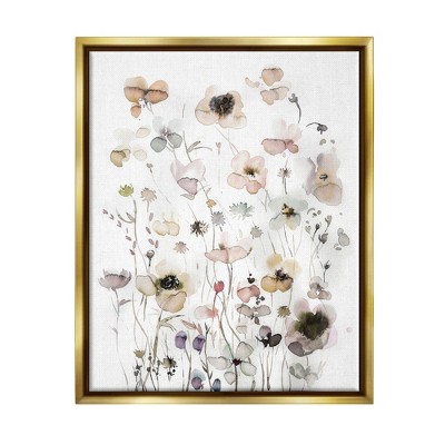 Stupell Industries Soft Cottage FloralsFloater Canvas Wall Art