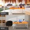 4ft Orange Portable Folding Table Indoor&Outdoor Maximum Weight 135KG Foldable Table for Camping - 2 of 4