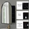 24x36 Inch Arched Recessed Medicine Cabinet, Metal Framed Bathroom Wall Cabinet with Mirror and Adjustable Shelves - 3 of 4