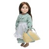 The Queen's Treasures 18 Inch Green Calico Prairie Dress, Apron, and Bonnet - 4 of 4