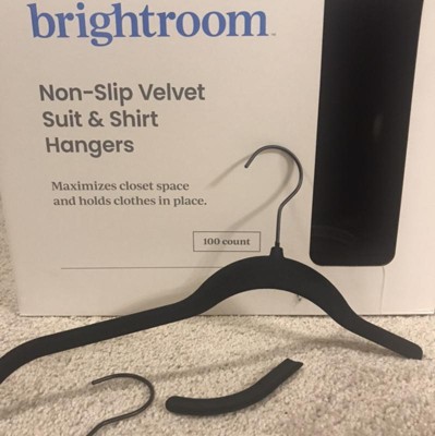 10pk Petite Flocked Hangers Black - Brightroom™