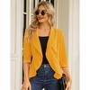 Women's 3/4 Sleeve Cropped Blazer Lightweight Open Front Cardigan Jacket for Business Causal - 3 of 4