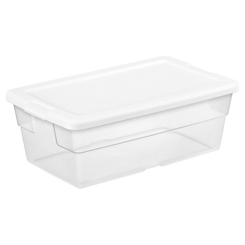 Sterilite 6 Qt Clear Storage Box White Lid