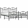 vidaXL Black California King Metal Bed Frame with Headboard & Slats, No Mattress, Easy Assembly - 4 of 4