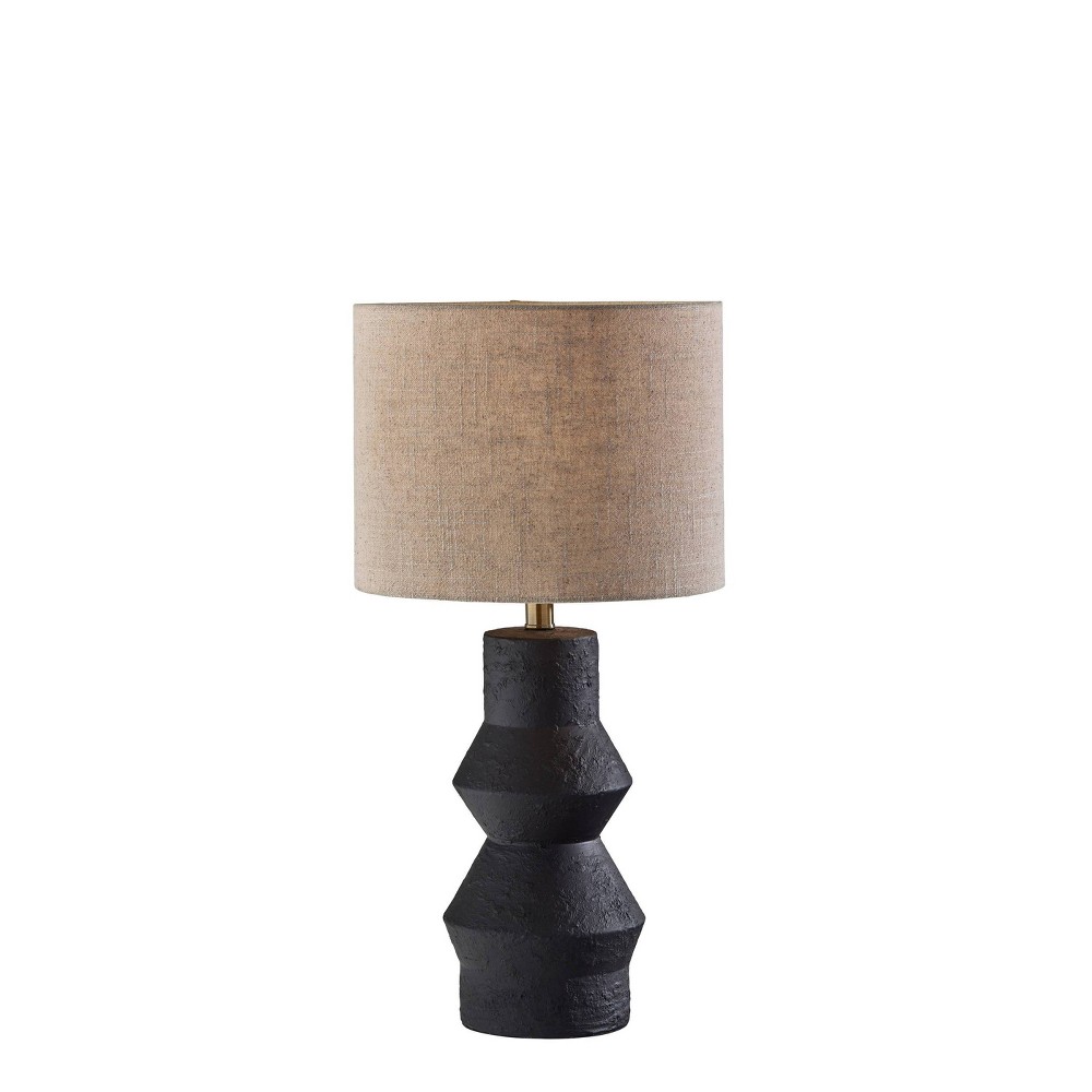 Photos - Floodlight / Street Light Adesso Noelle Table Lamp Textured Ceramic Black  