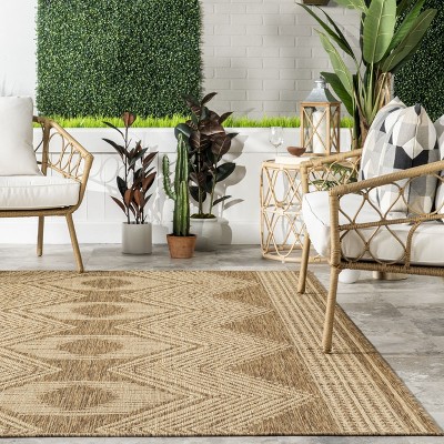 Ranya Modern Tribal 4' x 6' Light Brown Synthetic Area Rug