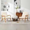 23"W Accent Chair Padding Lounge Arm Chair with Cushion and Pillow, Velvet/PU-ModernLuxe - 2 of 4