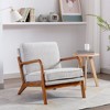 Arm Chair, Living Room Chairs With Solid Wood Frame, Curved Edges, Wooden Legs Modern Accent Upholstered Sofa Chairs For Living Room - 2 of 4