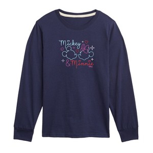 Boys' - Disney - Mickey & Minnie Together in Neon Long Sleeve Graphic T-Shirt - 1 of 4
