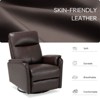 Leather Swivel Recliner Chair with Footrest, Rocking Glider, High Back, Wide Seat, Metal Base for Living Room, Nursery, Bedroom, or Office - 4 of 4
