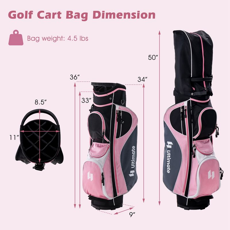 Ultimate Women’s Complete Golf Club Set Golf Club Package Set with Rain Hood, Right Hand Pink/Purple, 3 of 11