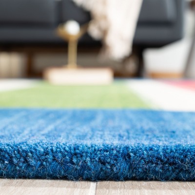 Himalaya Blue Multicolor Hand-Knotted Wool Rug, 4' x 6'