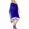 HAPPY BAY Women's Holiday Beachwear Swim Suit Summer Loose Beach Dress Flowy Swimwear Bathing Suit Cover Ups 1X-2X Blue Solid - 3 of 4