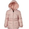 Pink Platinum Big Girl Heart Quilt Puffer Jacket with Belt Detail - 2 of 2