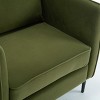 PAGED Velvet Upholstered Accent Chair Comfy Single Sofa Chair Mid-Century Modern Armchair with 1 Pillow and Metal Legs for Living Room - 4 of 4