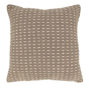 20"x20" Oversize Woven Wonder Dashed Poly Filled Square Throw Pillow Gray - Saro Lifestyle: Cotton Fabric, Indoor Decorative Cushion - 1 of 3