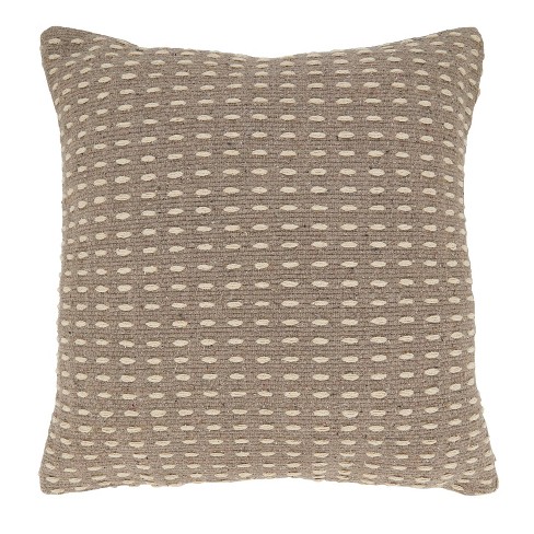 20"x20" Oversize Woven Wonder Dashed Poly Filled Square Throw Pillow Gray - Saro Lifestyle: Cotton Fabric, Indoor Decorative Cushion - image 1 of 3