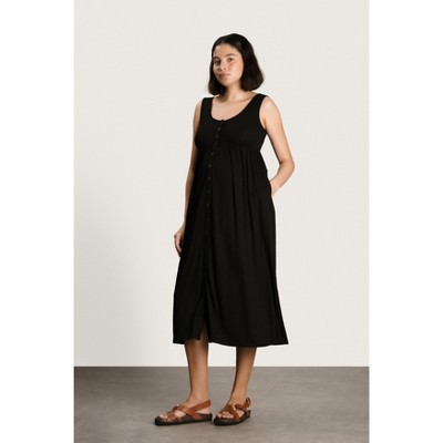 NOM Maternity Ribbed Modal Henley Dress