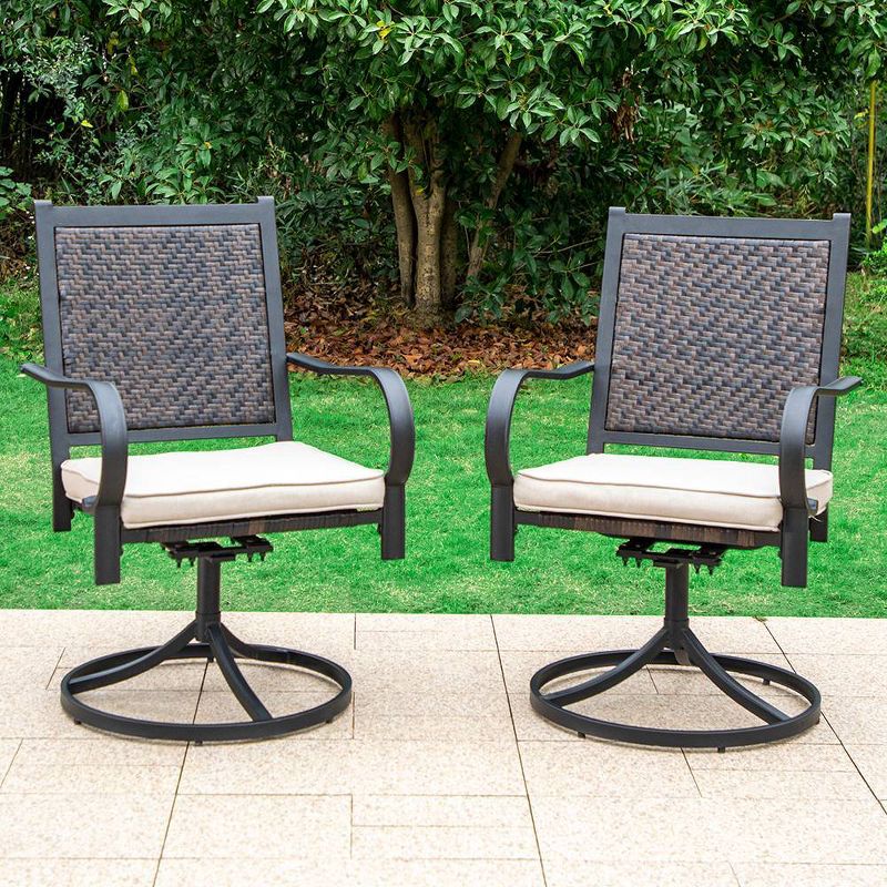Rattan Wicker 360 Swivel Patio Dining Chairs - Captiva Designs, 2 of 9