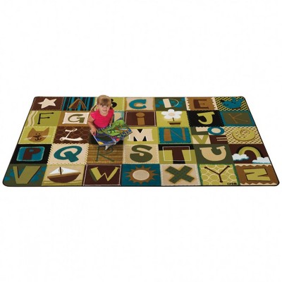 6'x9' Rectangle Woven Nylon Area Rug Brown - Carpets For Kids
