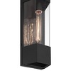 John Timberland Isabel 16" High Modern Outdoor Wall Light Fixture Mount Porch House Exterior Outside Weatherproof Black Metal Clear Glass Shade - 3 of 4
