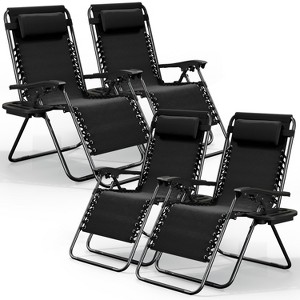 Nestl Zero Gravity Chairs, Reclining Camping Chair, Folding Outdoor Chair with Pillow & Cup Holder Tray - 1 of 4