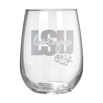 NCAA LSU Tigers The Vino Stemless 17oz Wine Glass - Clear