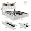 Upholstered Platform Bed Frame with LED Lights, Storage Drawers & Charging Station - 2 of 4