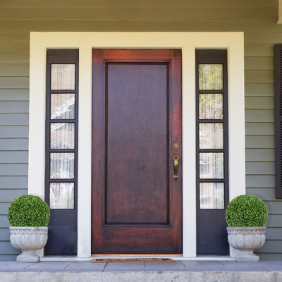 Two-Tone Green Plastic Boxwood Topiary, 13.7" Tabletop