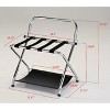 Kings Brand Furniture Venet Folding Luggage Rack with Storage Shelf, Stylish Suitcase Stand, High Back, Chrome - 3 of 4