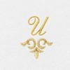 Linum Home Textiles 100% Turkish Cotton MONICA Gold Thread 2PC Embellished Washcloth Set - 3 of 3