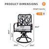 Christopher Knight Home Mirabelle Aluminum Swivel Chairs with Removable Sunbrella Cushions and Wood Armrests ( Set of 2） - 3 of 4