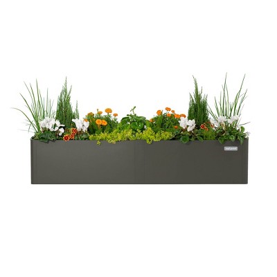 Urban Charcoal Tall Modern Metal Raised Garden Bed 42" x 83"