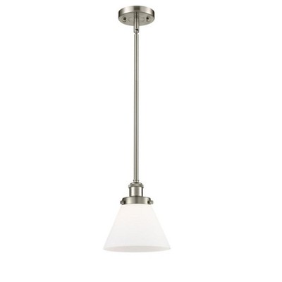 Cone - 1 Light Stem Hung Mini Pendant In Industrial Style-10 Inches Tall and 8 Inches Wide