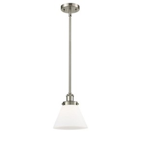 Cone - 1 Light Stem Hung Mini Pendant In Industrial Style-10 Inches Tall and 8 Inches Wide - 1 of 1