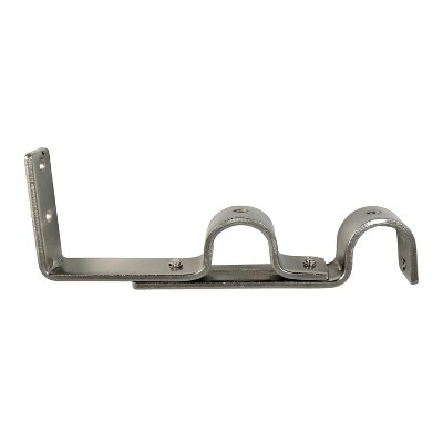Versailles Double Strong Hold Wall Brackets Projection Pair Brushed Nickel