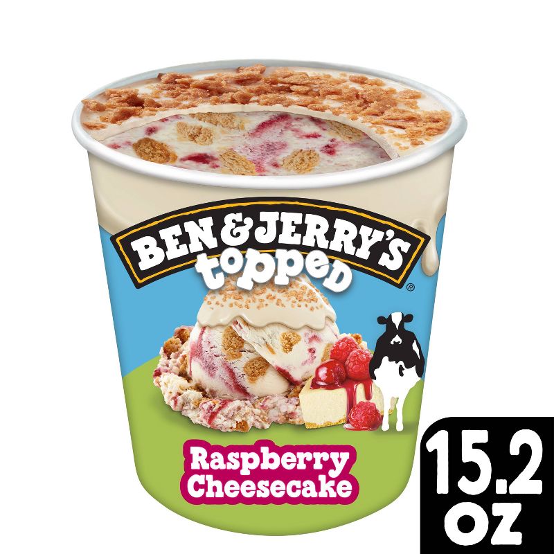 Ben &#38; Jerry&#39;s Topped Raspberry Cheesecake Ice Cream - 15.2oz, 1 of 8
