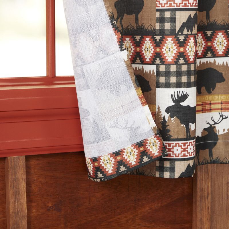 ESTATE VIEW Moose Lodge Light Filtering Rod Pocket Curtain Panel Pair, 5 of 7