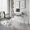 Contemporary Clear Glass Top Computer Desk with Pull Out Keyboard Panel Clear - Techni Mobili: Curved Steel Frame, Mahogany Veneer, Home Office - 4 of 4