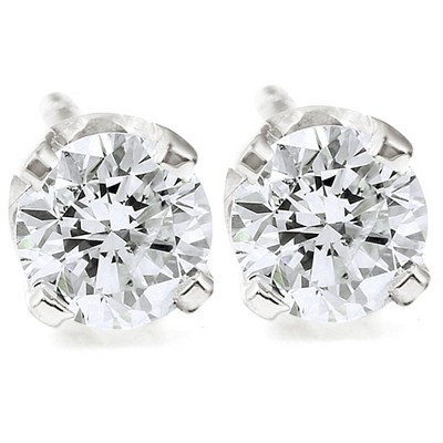 Pompeii3 1/4ct Round Diamond Studs Earrings 14K White Gold