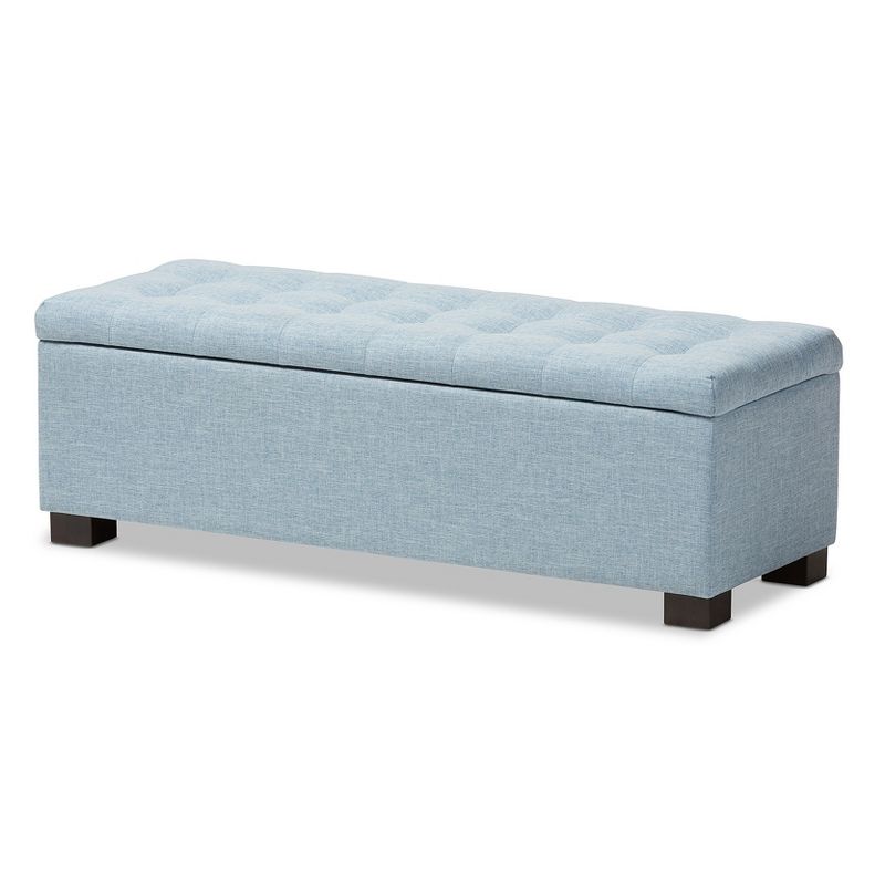 Roanoke Modern And Contemporary Fabric Upholstered Grid - Tufting Storage Ottoman Bench - Baxton Studio, 1 of 10