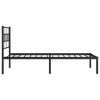vidaXL Black Metal Bed Frame with Headboard - Classic Sturdy Steel Construction, Supporting Slats and Legs - 4 of 4